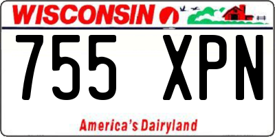 WI license plate 755XPN
