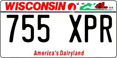WI license plate 755XPR