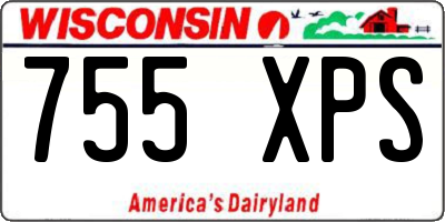 WI license plate 755XPS