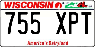 WI license plate 755XPT