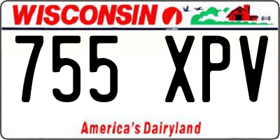 WI license plate 755XPV