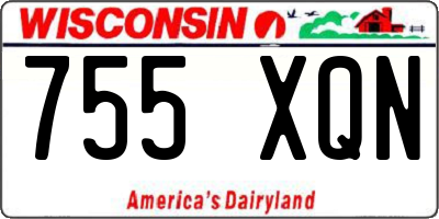 WI license plate 755XQN