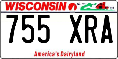 WI license plate 755XRA