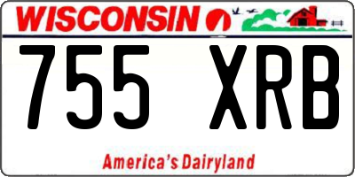 WI license plate 755XRB