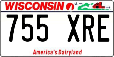 WI license plate 755XRE