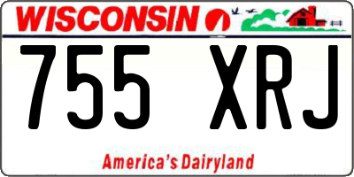 WI license plate 755XRJ