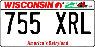 WI license plate 755XRL