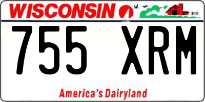 WI license plate 755XRM