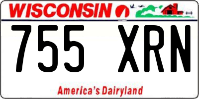 WI license plate 755XRN