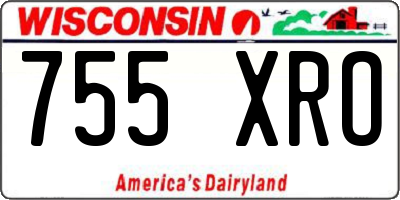 WI license plate 755XRO