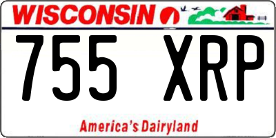 WI license plate 755XRP
