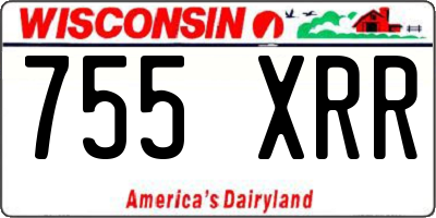 WI license plate 755XRR
