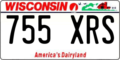 WI license plate 755XRS