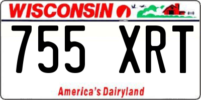 WI license plate 755XRT