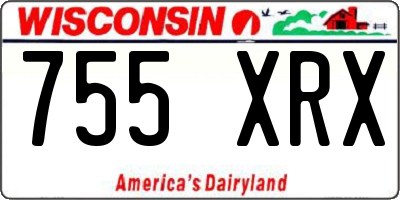 WI license plate 755XRX