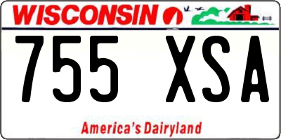 WI license plate 755XSA