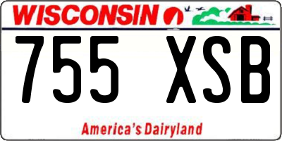 WI license plate 755XSB