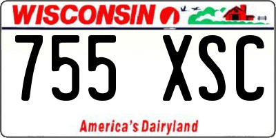 WI license plate 755XSC