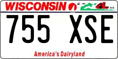 WI license plate 755XSE