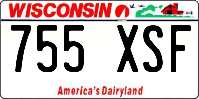 WI license plate 755XSF