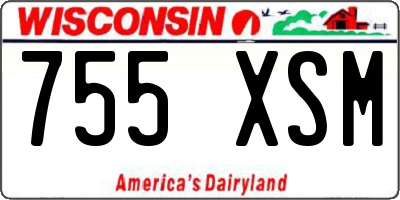 WI license plate 755XSM