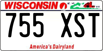 WI license plate 755XST