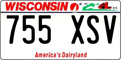 WI license plate 755XSV