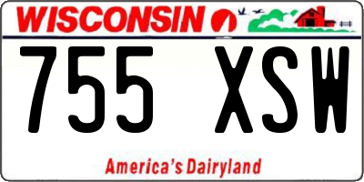 WI license plate 755XSW