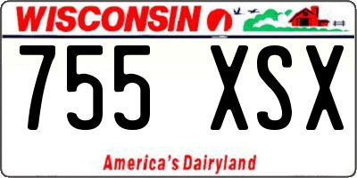 WI license plate 755XSX