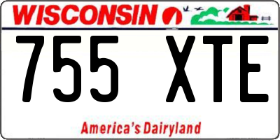 WI license plate 755XTE
