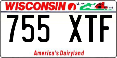 WI license plate 755XTF