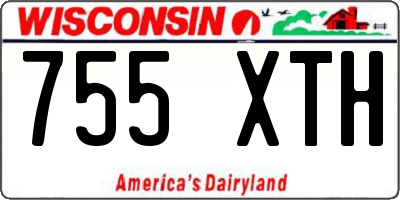 WI license plate 755XTH