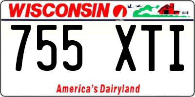 WI license plate 755XTI