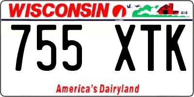 WI license plate 755XTK
