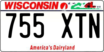 WI license plate 755XTN