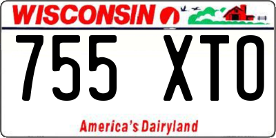 WI license plate 755XTO