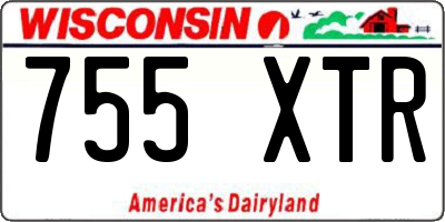 WI license plate 755XTR