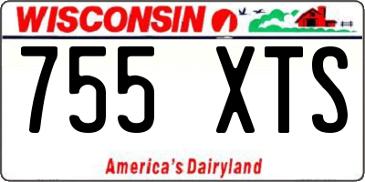 WI license plate 755XTS