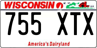 WI license plate 755XTX
