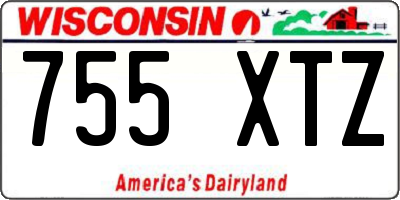 WI license plate 755XTZ