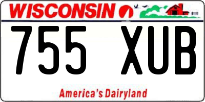 WI license plate 755XUB