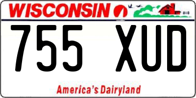 WI license plate 755XUD