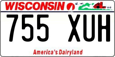 WI license plate 755XUH