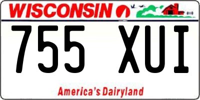 WI license plate 755XUI