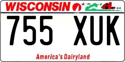 WI license plate 755XUK