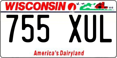 WI license plate 755XUL
