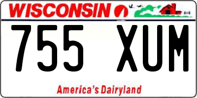 WI license plate 755XUM