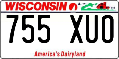 WI license plate 755XUO