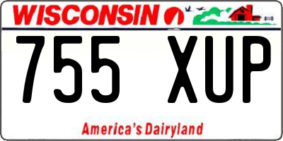 WI license plate 755XUP