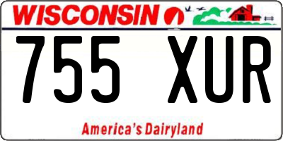 WI license plate 755XUR